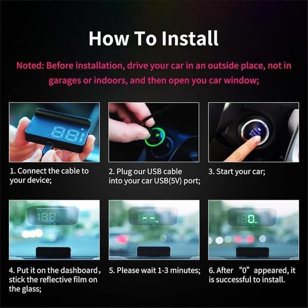 Pack Of 02 - Head-Up Display Car GPS Digital Speedometer