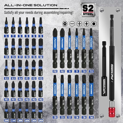 Pack Of 02 - 80-Piece Magnetic Impact Nut Driver Set Metric & SAE