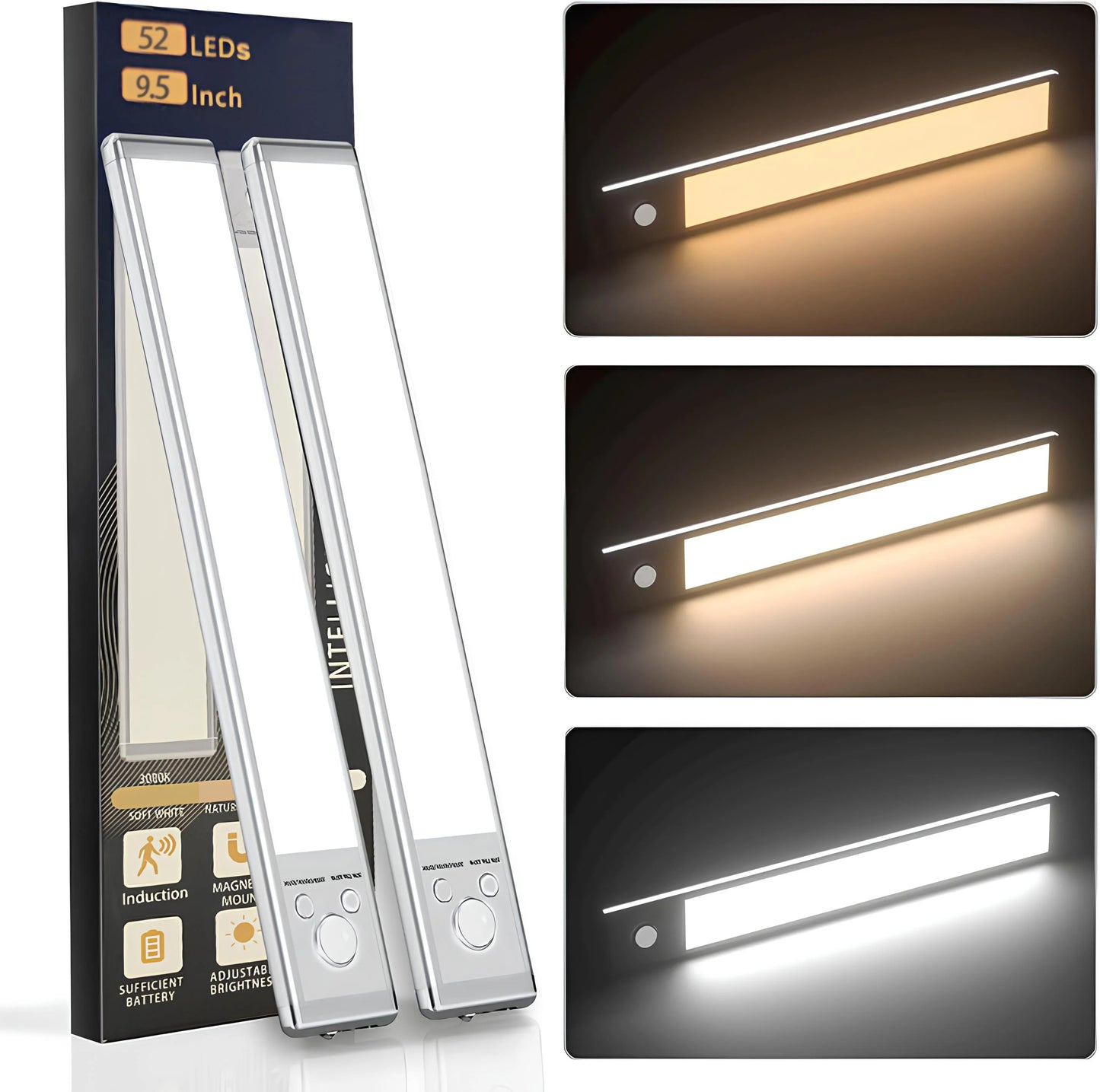 Pack Of 05 - 66LED Rechargeable Motion Sensor Under Cabinet Lights