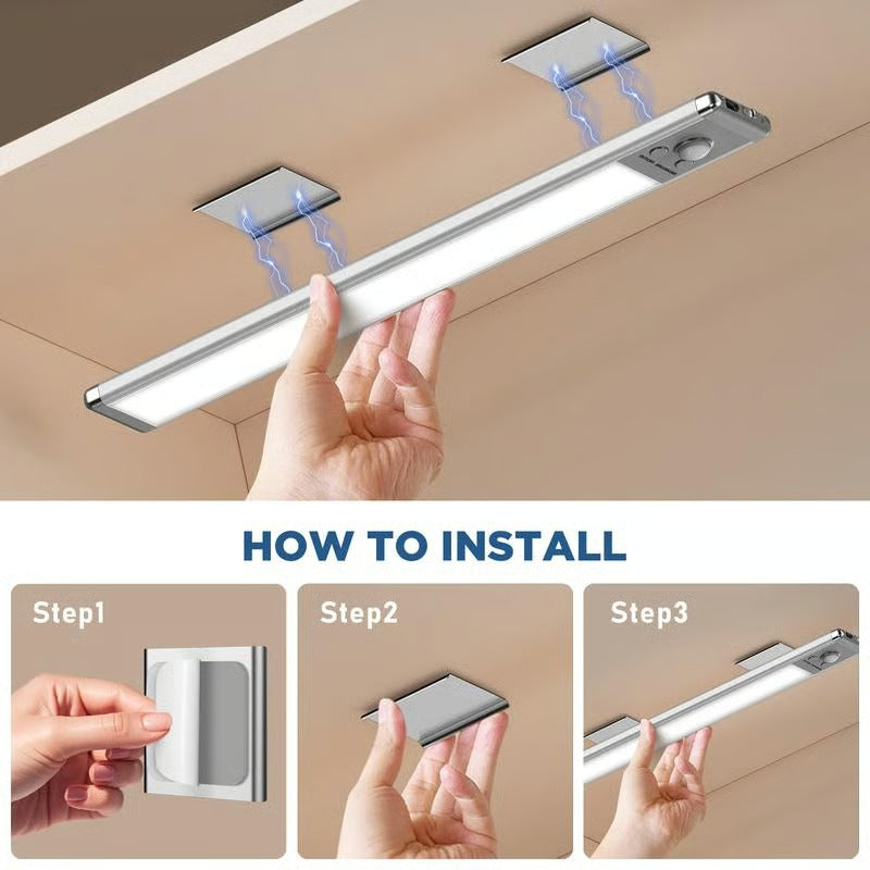 Pack Of 05 - 66LED Rechargeable Motion Sensor Under Cabinet Lights