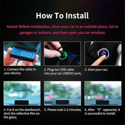 Pack Of 02 - Head-Up Display Car GPS Digital Speedometer