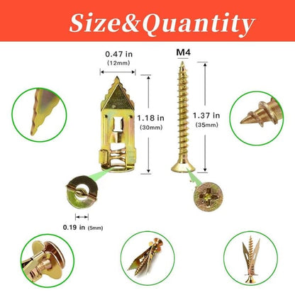 Pack Of 03 - Self Drilling Drywall Anchors with Screws Kit