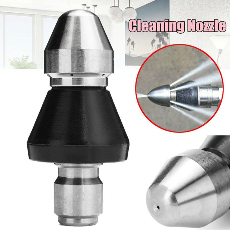 Pack Of 03 - 💥Sewer Cleaning Tool High-pressure Nozzle ( Pipes Included)