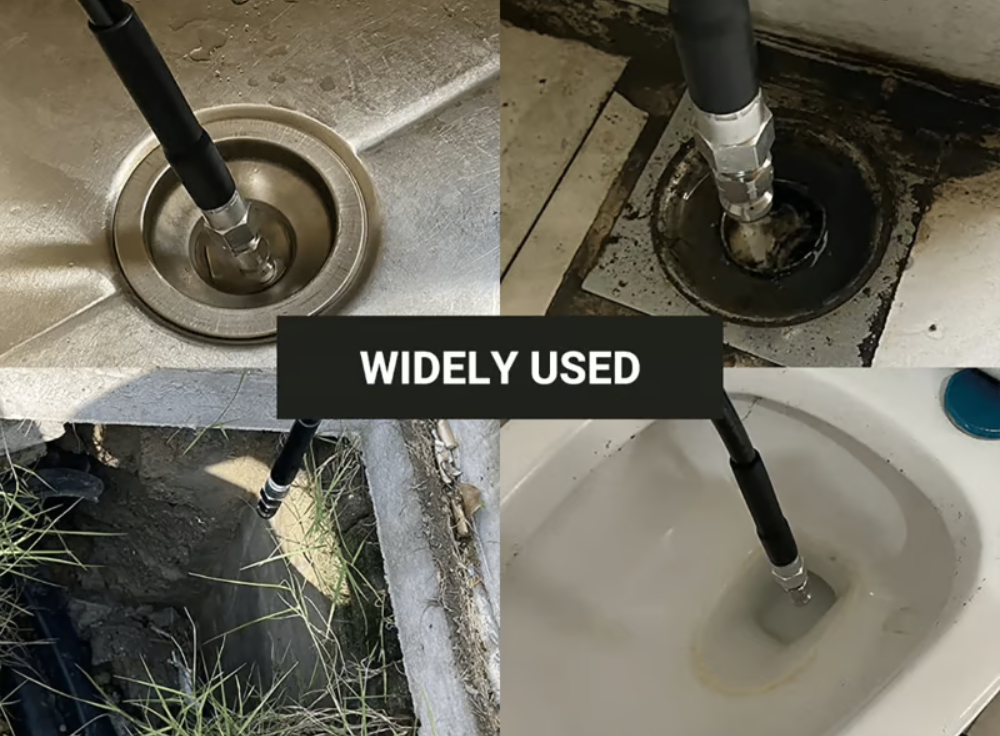 Pack Of 03 - 💥Sewer Cleaning Tool High-pressure Nozzle ( Pipes Included)