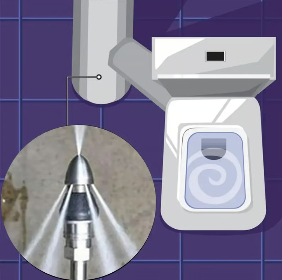 Pack Of 03 - 💥Sewer Cleaning Tool High-pressure Nozzle ( Pipes Included)