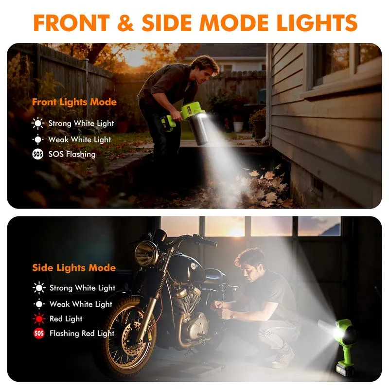 Strongest Leaf Blower Cordless with Lights, 21V Powerful Electric Leaf Blowers with 2 x 3.0Ah Batteries & Charger, 700CFM 140MPH 900G Wind Pressure