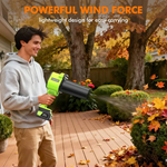 Strongest Leaf Blower Cordless with Lights, 21V Powerful Electric Leaf Blowers with 2 x 3.0Ah Batteries & Charger, 700CFM 140MPH 900G Wind Pressure